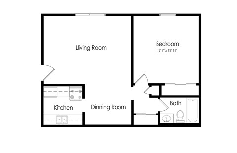 1 bedroom classic floor plan